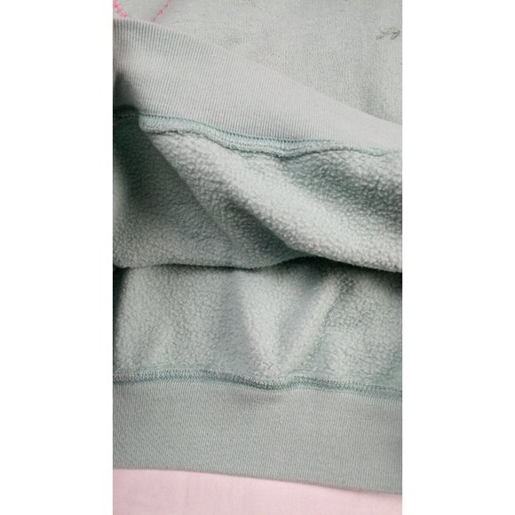 Vintage Bolo Spirit Sweatshirt flower hearts Embroidered Sz L Mint Green Women - Picture 9 of 12